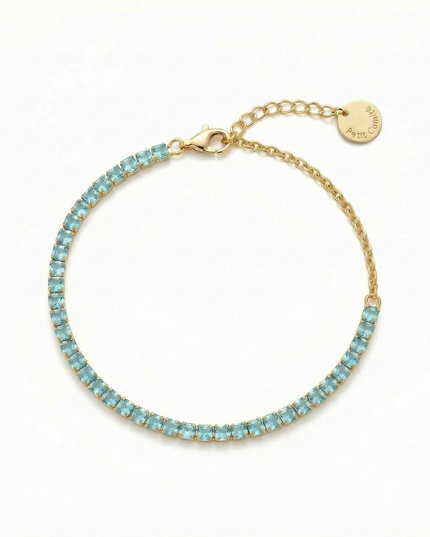 Petit Comité Tennis Bracelet Geboortesteen Maart  Aquamarijn Diamand