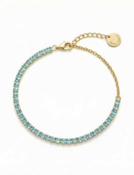 Petit Comité Tennis Bracelet Geboortesteen Maart  Aquamarijn Diamand