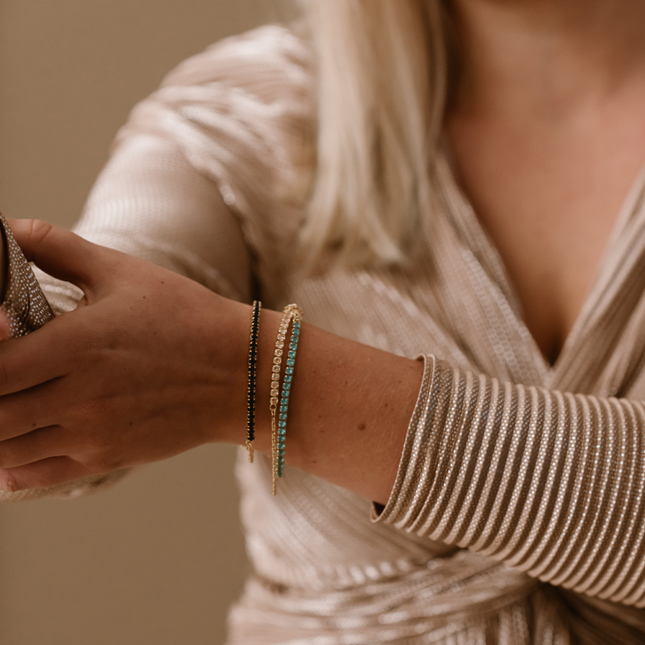 Petit Comité Tennis Bracelet Geboortesteen Maart  Aquamarijn Diamand