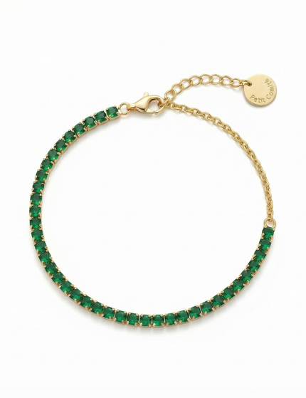 Petit Comité Tennis Bracelet Geboortesteen Mei Smaragd Diamand