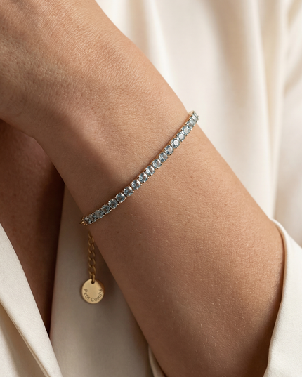 Petit Comité Tennis Bracelet Geboortesteen Mei Smaragd Diamand