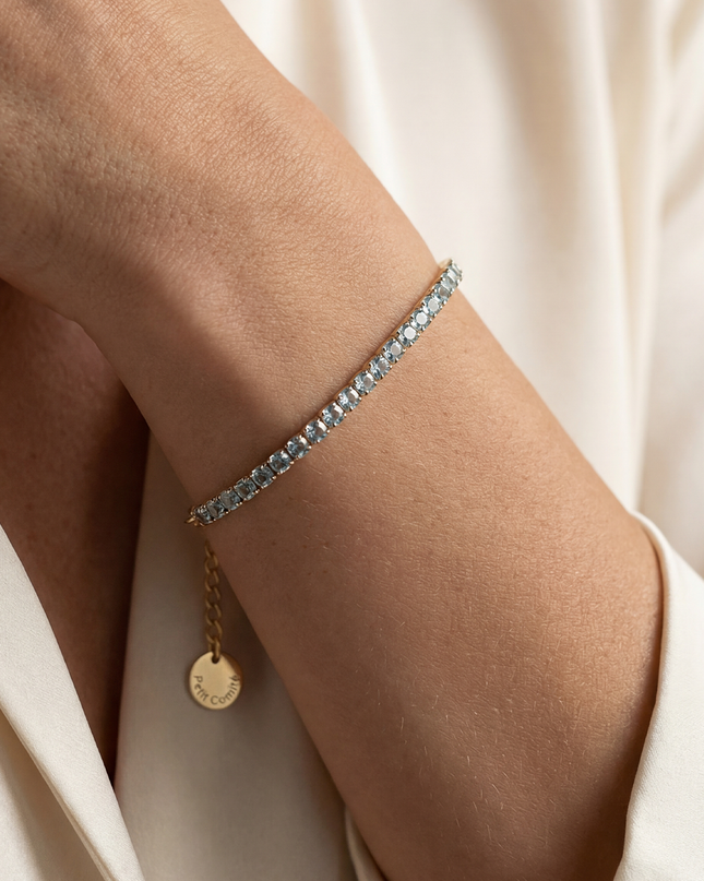 Petit Comité Tennis Bracelet Geboortesteen Mei Smaragd Diamand