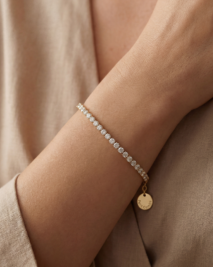 Petit Comité Tennis Bracelet Geboortesteen Mei Smaragd Diamand