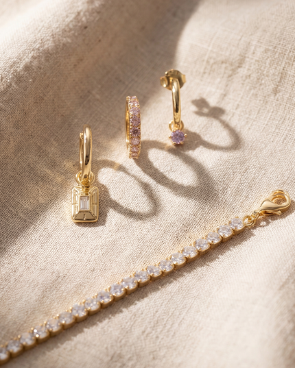 Petit Comité Tennis Bracelet Geboortesteen Mei Smaragd Diamand
