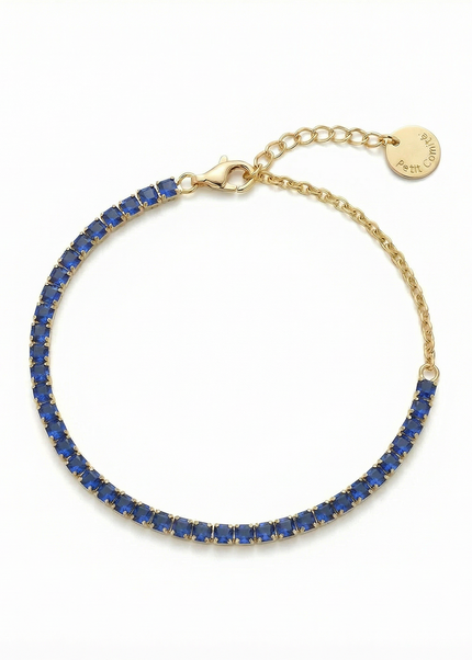 Petit Comité Tennis Bracelet Geboortesteen September Saffier Diamand