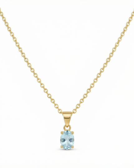 Petit Comité Vintage Ketting Geboortesteen December Blauw Topaas