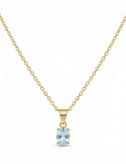 Petit Comité Vintage Ketting Geboortesteen December Blauw Topaas
