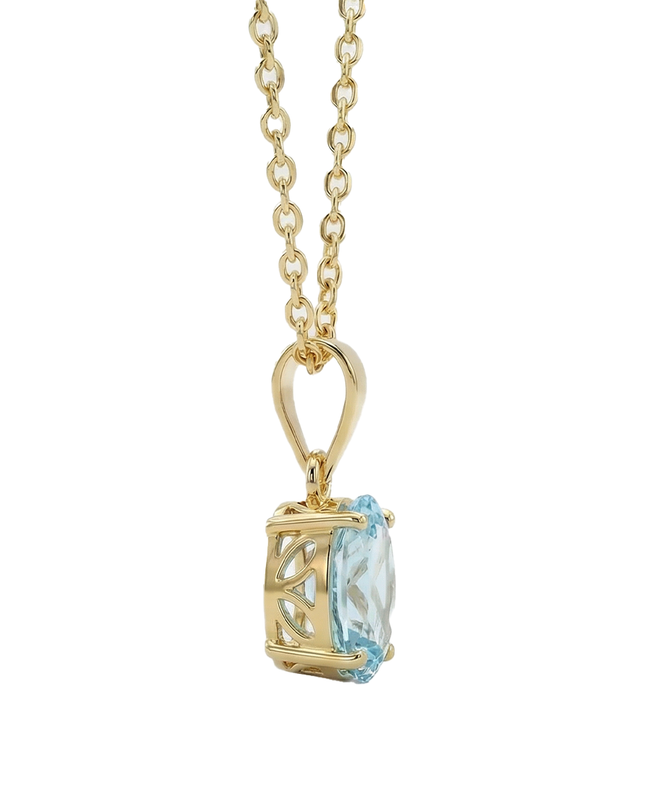 Petit Comité Vintage Ketting Geboortesteen December Blauw Topaas