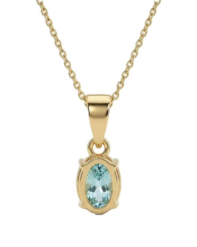 Petit Comité Vintage Ketting Geboortesteen December Blauw Topaas