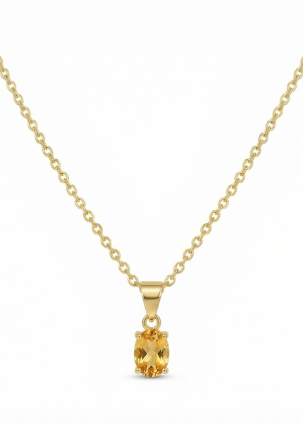 Petit Comité Vintage Ketting Geboortesteen November Citrien
