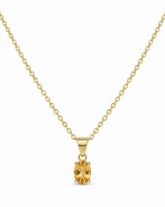 Petit Comité Vintage Ketting Geboortesteen November Citrien