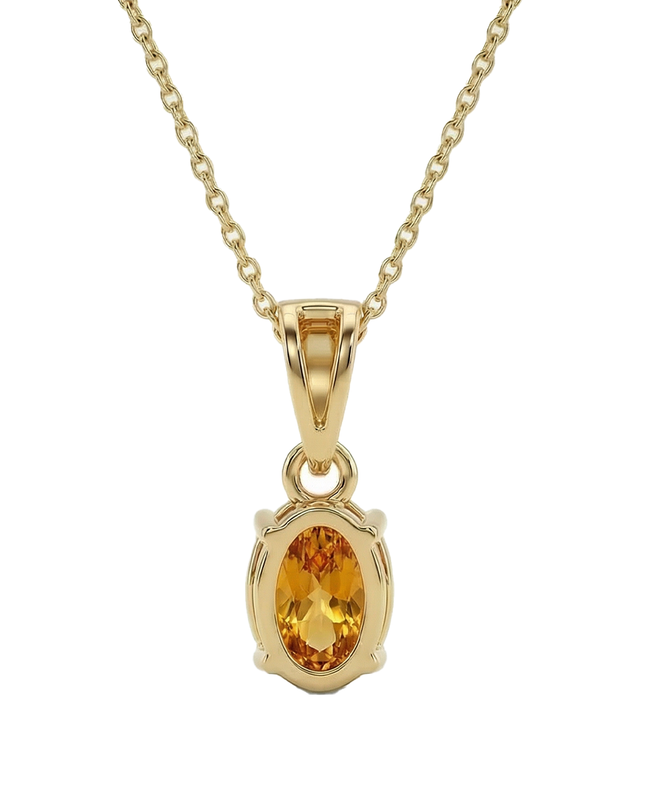 Petit Comité Vintage Ketting Geboortesteen November Citrien