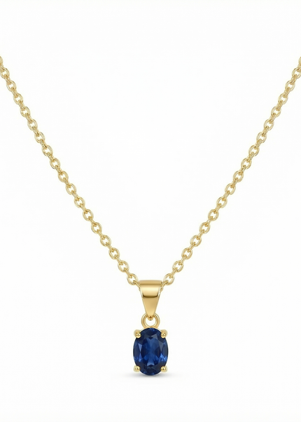 Petit Comité Vintage Ketting Geboortesteen September Saffier