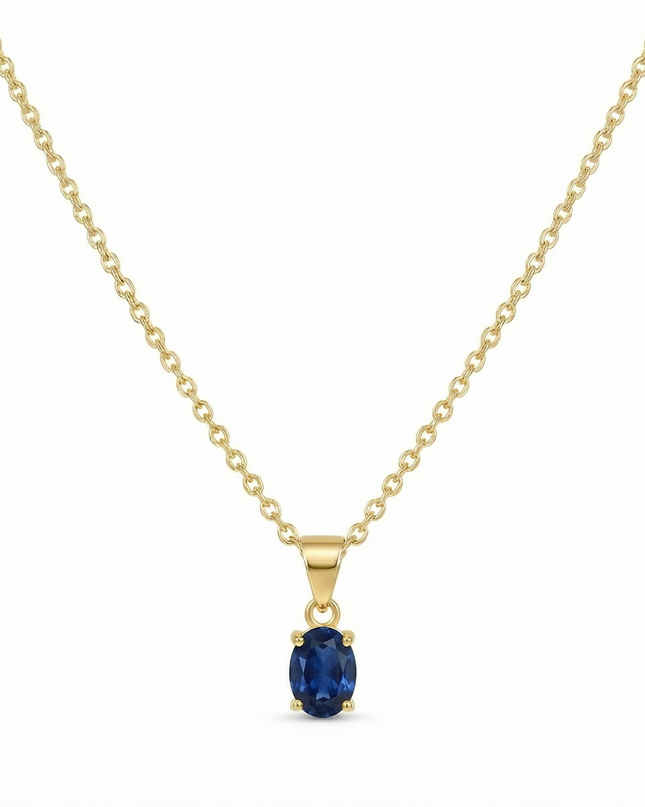 Petit Comité Vintage Ketting Geboortesteen September Saffier