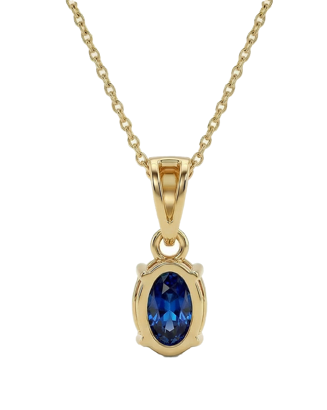 Petit Comité Vintage Ketting Geboortesteen September Saffier