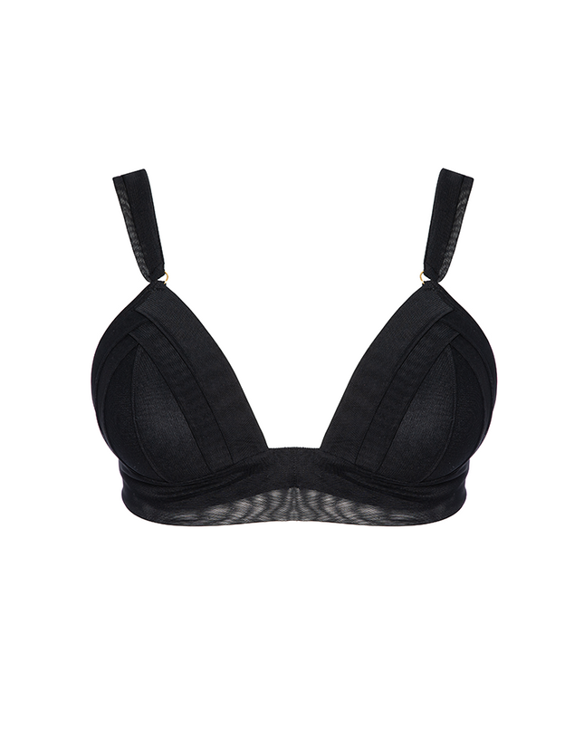 Shaped skin, bra, black, front, cup