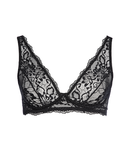 The Seductive skin, bralette, black, front, lace